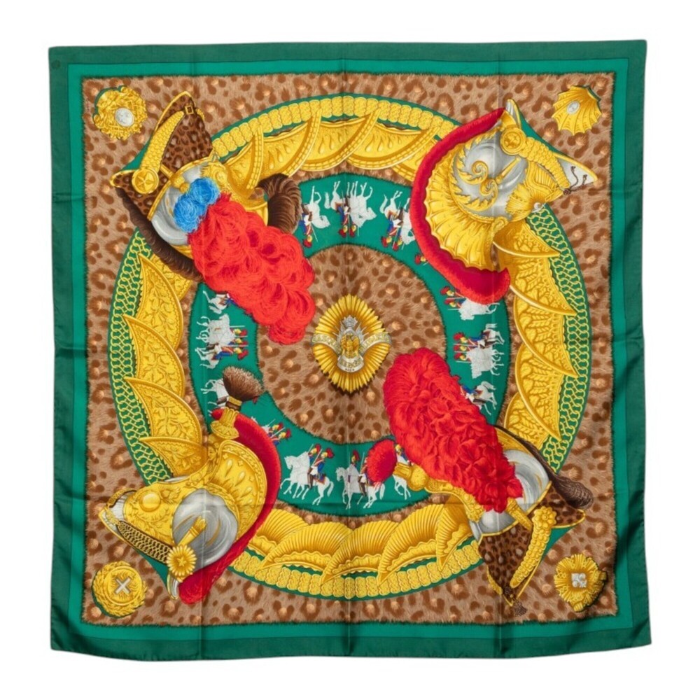 Hermes Carre 90 CASQUES et PLUMETS (Helmets Without Faces) Scarf/Muffler, Gre...